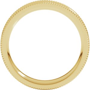 10K Yellow Or White Or Rose Gold Extra Large Milgrain Comfort-Fit Half Round Band