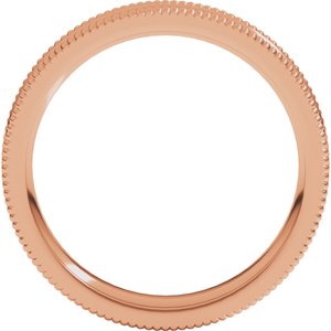 10K Yellow Or White Or Rose Gold Extra Large Milgrain Comfort-Fit Half Round Band