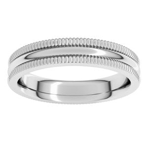 10K Yellow Or White Or Rose Gold Extra Large Milgrain Comfort-Fit Half Round Band