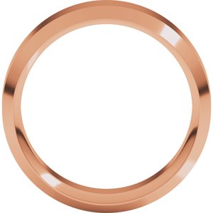 18K Yellow Or White Or Rose Gold Beveled-Edge Comfort-Fit Flat Band