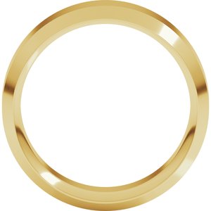 18K Yellow Or White Or Rose Gold Beveled-Edge Comfort-Fit Flat Band