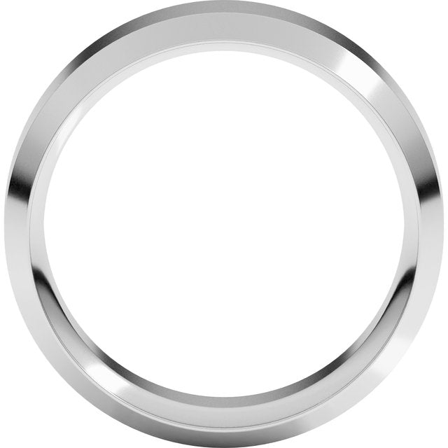 14K Yellow Or White Gold Or Platinum Or Sterling Silver Or Palladium Standard Weight Beveled-Edge Comfort-Fit Band