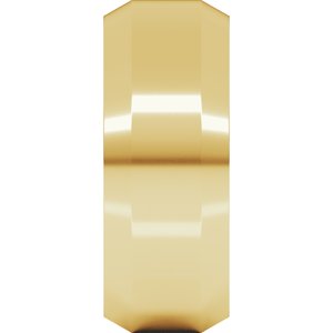 18K Yellow Or White Or Rose Gold Beveled-Edge Comfort-Fit Flat Band