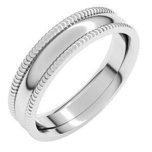 10K Yellow Or White Or Rose Gold Extra Large Milgrain Comfort-Fit Half Round Band