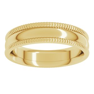 10K Yellow Or White Or Rose Gold Extra Large Milgrain Comfort-Fit Half Round Band
