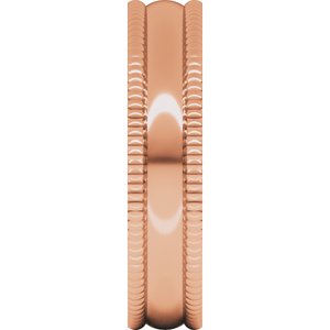 10K Yellow Or White Or Rose Gold Extra Large Milgrain Comfort-Fit Half Round Band