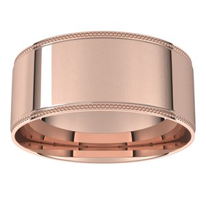10K Yellow Or White Or Rose Gold Milgrain Stepped-Edge Comfort-Fit Flat Band