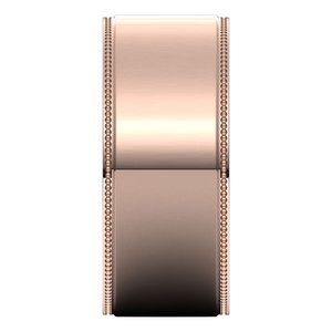 10K Yellow Or White Or Rose Gold Milgrain Stepped-Edge Comfort-Fit Flat Band