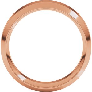 18K Yellow Or White Or Rose Gold Beveled-Edge Comfort-Fit Flat Band