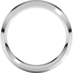 10K White Gold 7 Mm Beveled-Edge Comfort-Fit Band Size 10