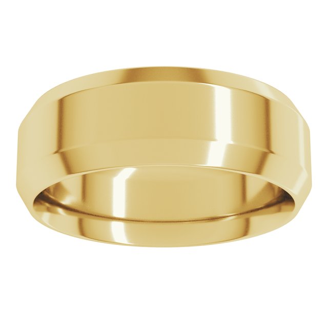 14K Yellow Or White Gold Or Platinum Or Sterling Silver Or Palladium Standard Weight Beveled-Edge Comfort-Fit Band