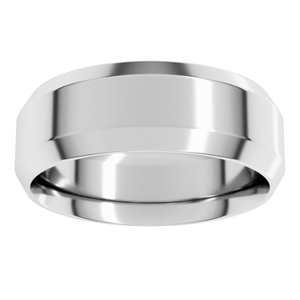 Platinum Beveled-Edge Comfort-Fit Flat Band