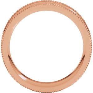 10K Yellow Or White Or Rose Gold Extra Large Milgrain Comfort-Fit Half Round Band