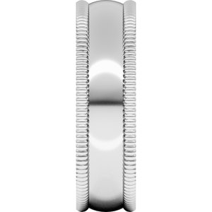 10K Yellow Or White Or Rose Gold Extra Large Milgrain Comfort-Fit Half Round Band