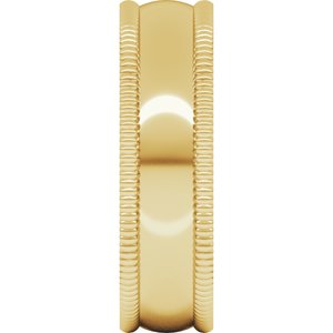 10K Yellow Or White Or Rose Gold Extra Large Milgrain Comfort-Fit Half Round Band