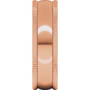 10K Yellow Or White Or Rose Gold Extra Large Milgrain Comfort-Fit Half Round Band
