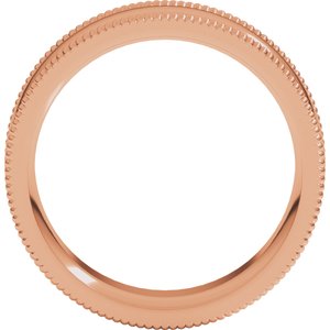 10K Yellow Or White Or Rose Gold Extra Large Milgrain Comfort-Fit Half Round Band