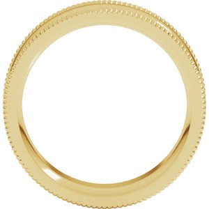 10K Yellow Or White Or Rose Gold Extra Large Milgrain Comfort-Fit Half Round Band