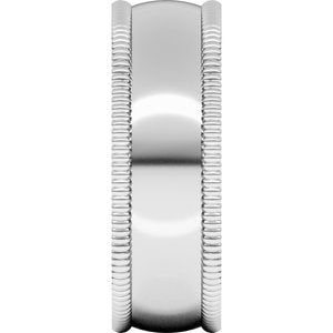 10K Yellow Or White Or Rose Gold Extra Large Milgrain Comfort-Fit Half Round Band
