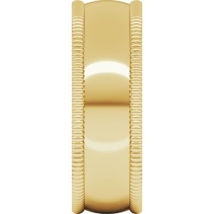 10K Yellow Or White Or Rose Gold Extra Large Milgrain Comfort-Fit Half Round Band