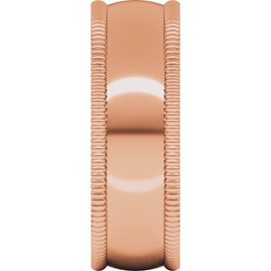 10K Yellow Or White Or Rose Gold Extra Large Milgrain Comfort-Fit Half Round Band