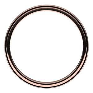 18K Yellow Or White Or Rose Gold Milgrain Stepped-Edge Half Round Band