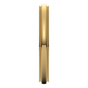 10K Yellow Or White Or Rose Gold Milgrain Stepped-Edge Half Round Band