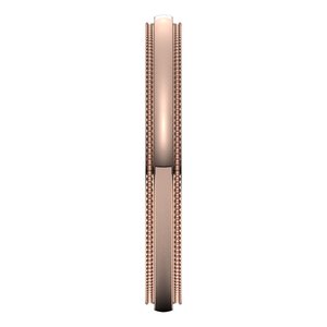 14K Yellow Or White Or Rose Gold Milgrain Stepped-Edge Half Round Band