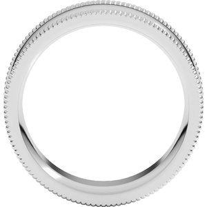 10K Yellow Or White Or Rose Gold Extra Large Milgrain Comfort-Fit Half Round Band