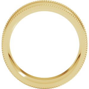 10K Yellow Or White Or Rose Gold Extra Large Milgrain Comfort-Fit Half Round Band