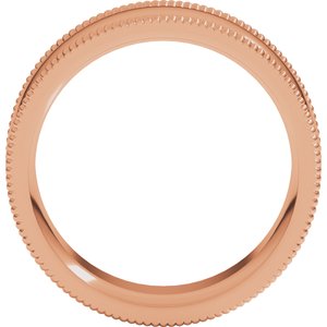 10K Yellow Or White Or Rose Gold Extra Large Milgrain Comfort-Fit Half Round Band