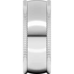 10K Yellow Or White Or Rose Gold Extra Large Milgrain Comfort-Fit Half Round Band