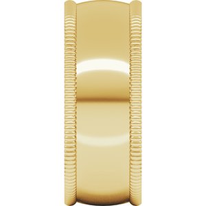 10K Yellow Or White Or Rose Gold Extra Large Milgrain Comfort-Fit Half Round Band