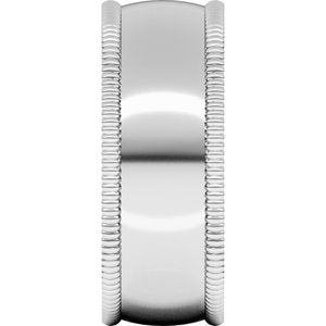 14K X1 White Gold Extra Large Milgrain Comfort-Fit Half Round Band