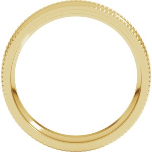 10K Yellow Or White Or Rose Gold Extra Large Milgrain Comfort-Fit Half Round Band