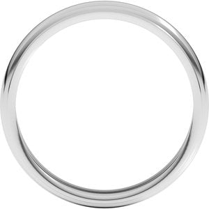 10K White Milgrain Half Round Stepped Edge Band