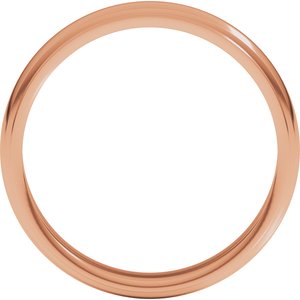 14K Yellow Or White Or Rose Gold Milgrain Stepped-Edge Half Round Band