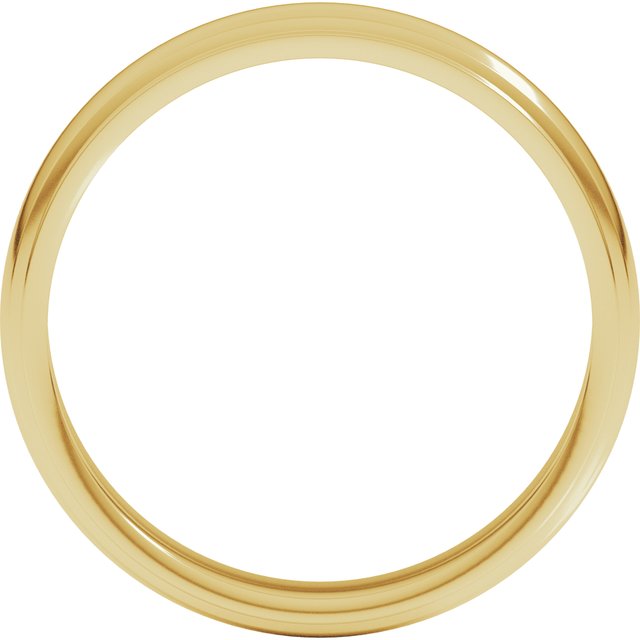 14K Yellow Or White Gold Stepped Edge Milgrain Standard Fit Half Round Band