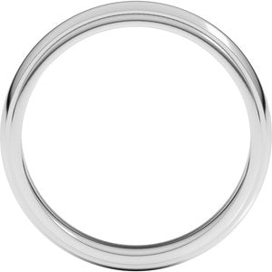 Continuum Sterling Silver Milgrain Stepped-Edge Half Round Band
