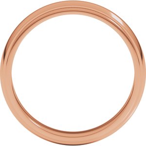 14K Yellow Or White Or Rose Gold Milgrain Stepped-Edge Half Round Band