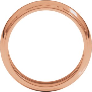 10K Yellow Or White Or Rose Gold Milgrain Stepped-Edge Half Round Band