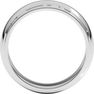18K Yellow Or White Or Rose Gold Milgrain Stepped-Edge Half Round Band