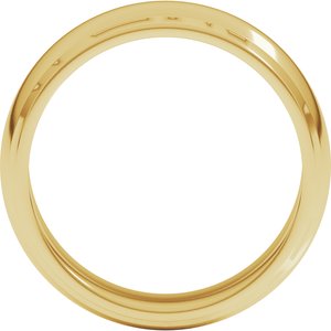 10K Yellow Or White Or Rose Gold Milgrain Stepped-Edge Half Round Band