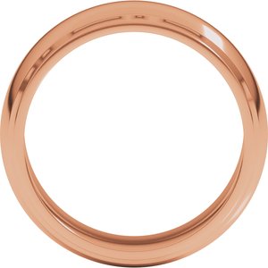 14K Yellow Or White Or Rose Gold Milgrain Stepped-Edge Half Round Band