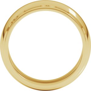 18K Yellow Or White Or Rose Gold Milgrain Stepped-Edge Half Round Band