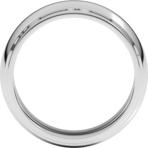 14K Yellow Or White Or Rose Gold Milgrain Stepped-Edge Half Round Band