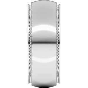 10K Yellow Or White Or Rose Gold Milgrain Stepped-Edge Half Round Band