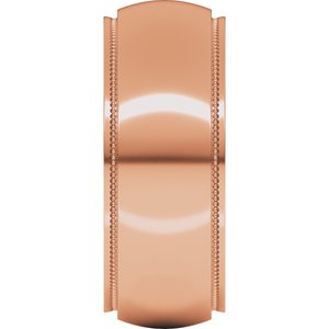 10K Yellow Or White Or Rose Gold Milgrain Stepped-Edge Half Round Band