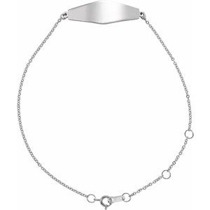 Sterling Silver 23.9 X 8.45 Mm 6 1/2-7 1/2 In Polished Engravable Curved Bracelet
