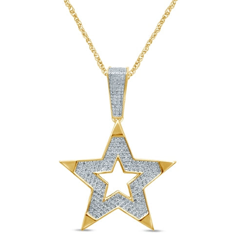 10K Yellow Gold 0.38-0.43 Cttw Diamond  "Star" Charm